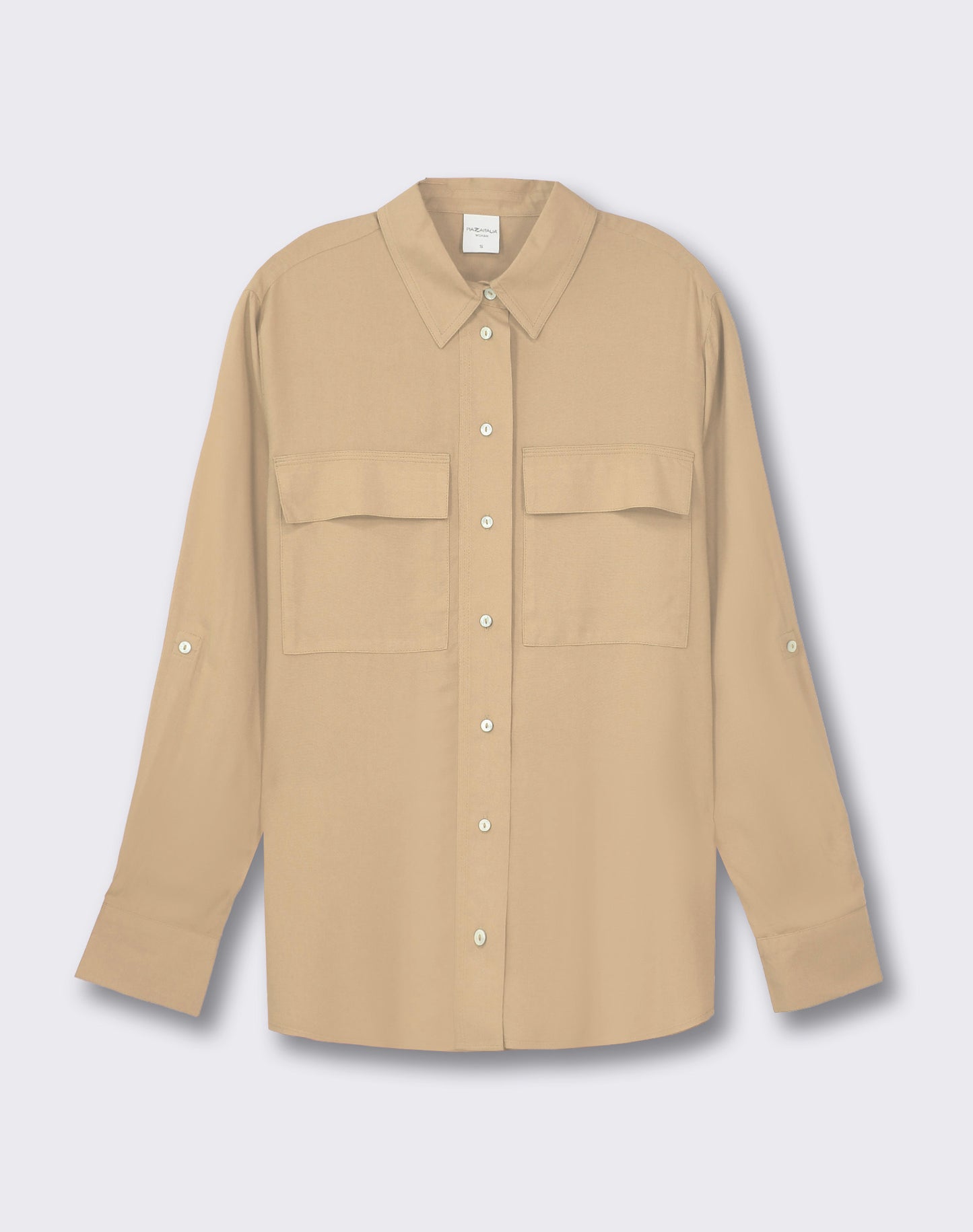 Camicia casual in viscosa - Beige fieno