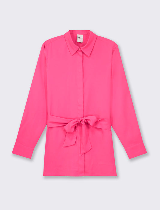 Fluid Waistband Shirt - Fuxia