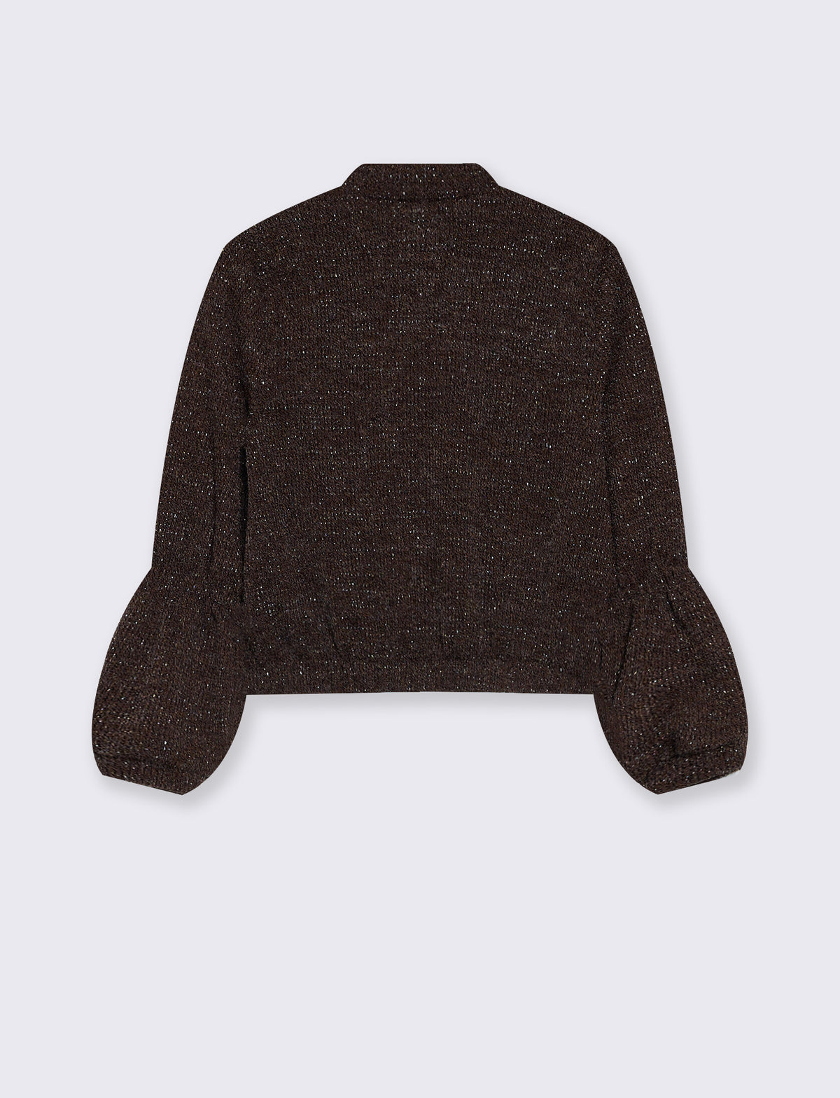 Maglia in lurex con elastico al fondo - Marrone