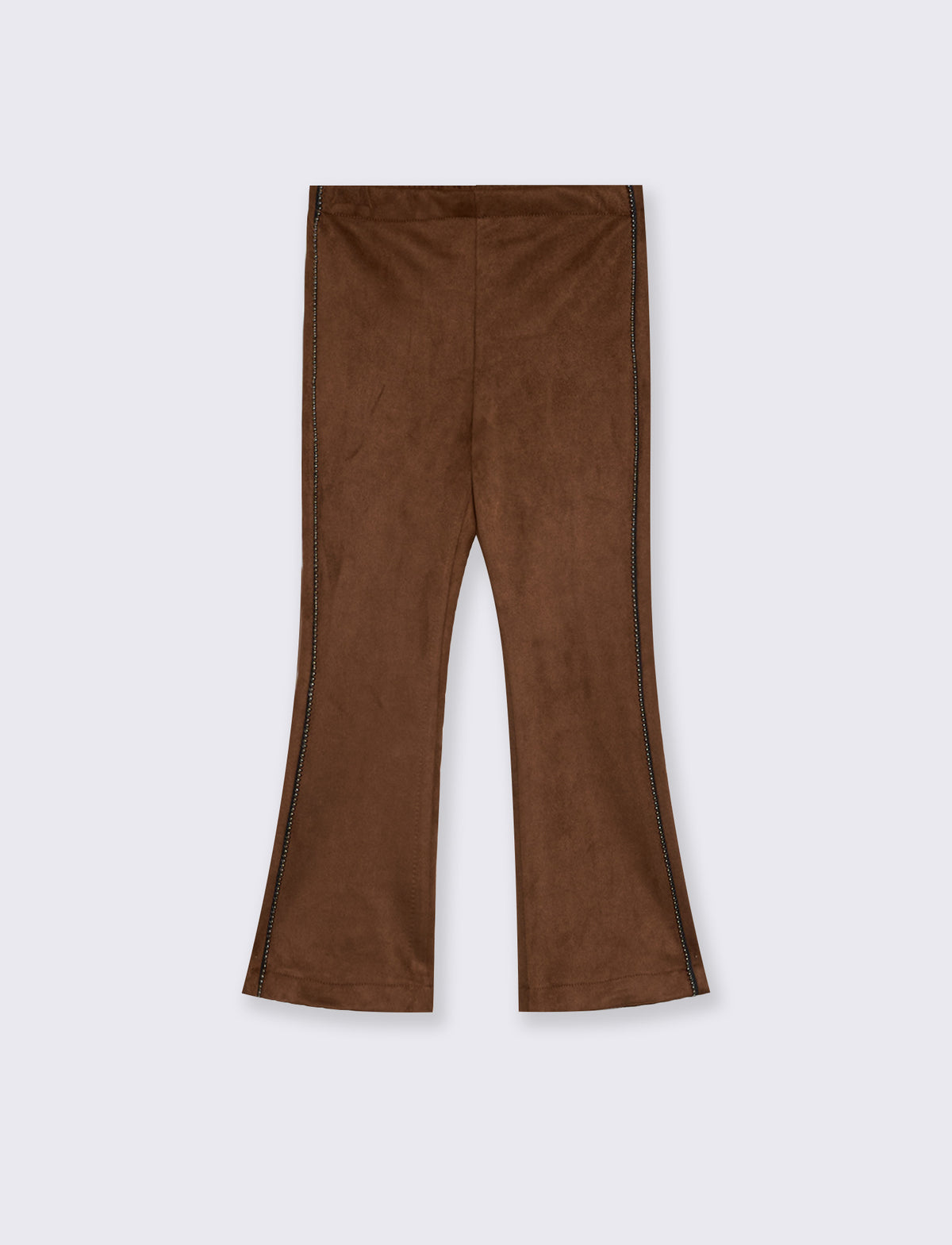 Leggings a zampetta con borchie - Marrone
