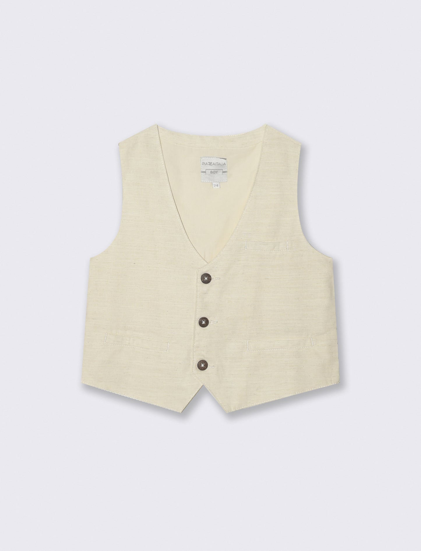 Gilet in misto lino per eventi eleganti - Beige