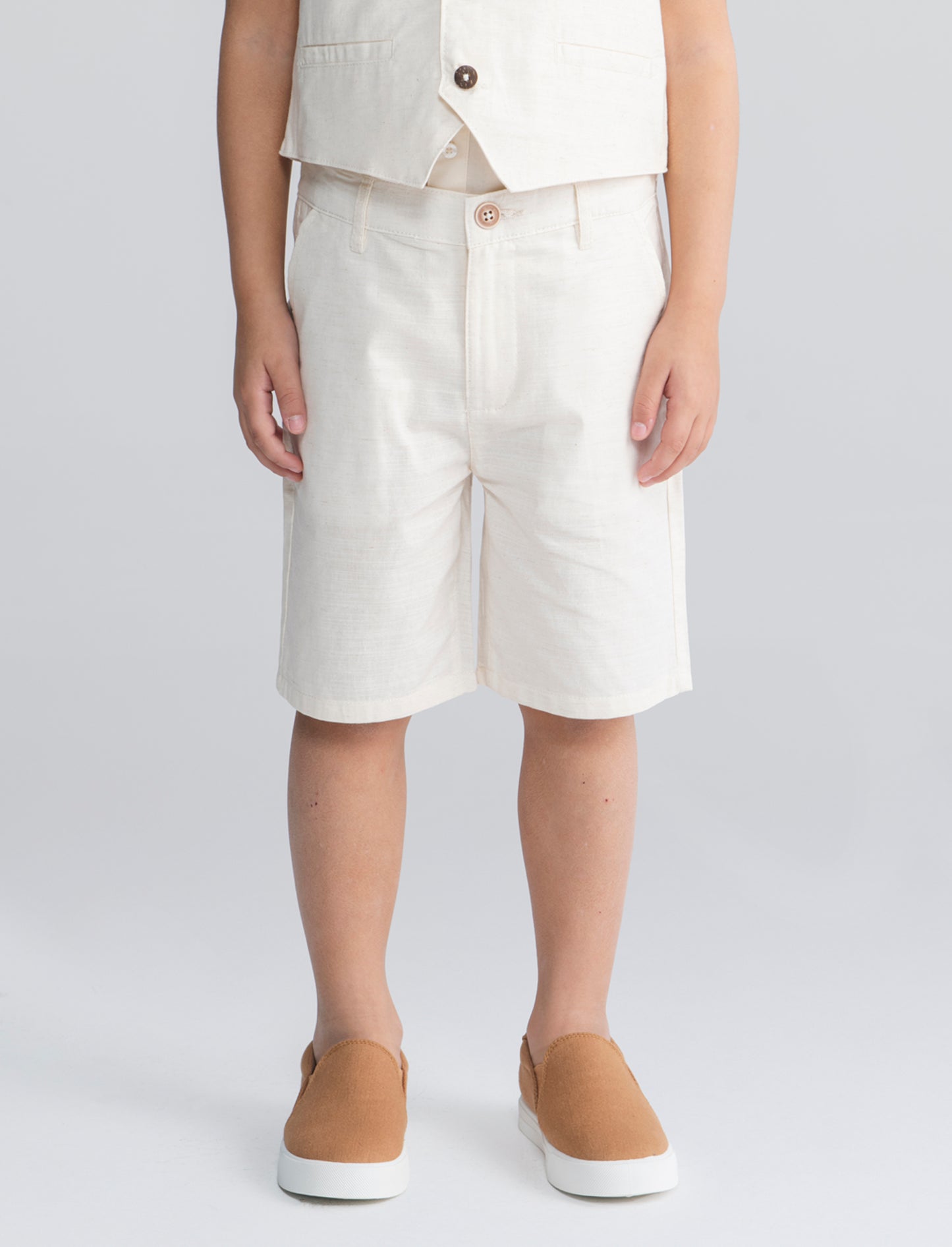 Bermuda in misto lino modello chino - Beige