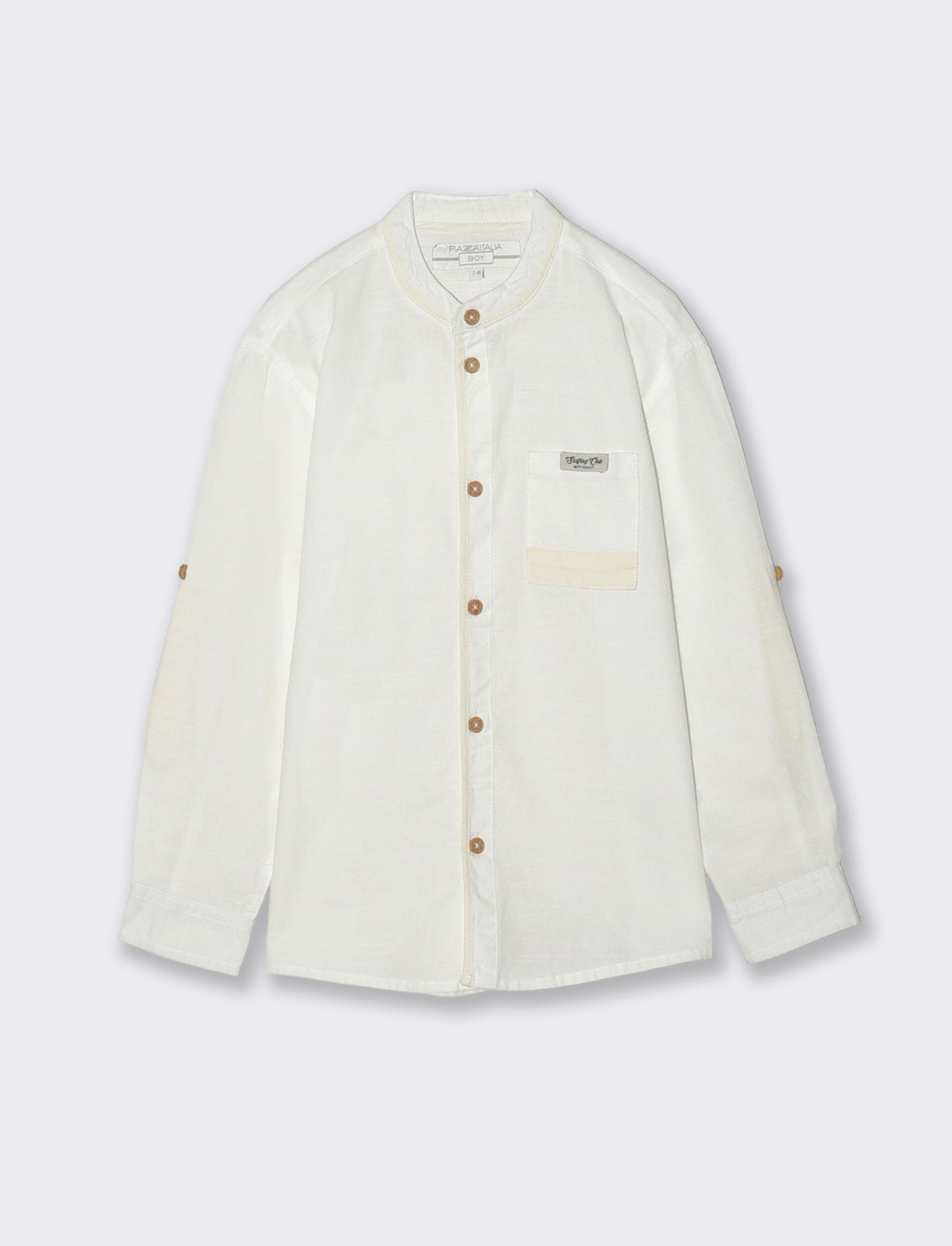 Casual Chic Flamed Cotton Shirt - White