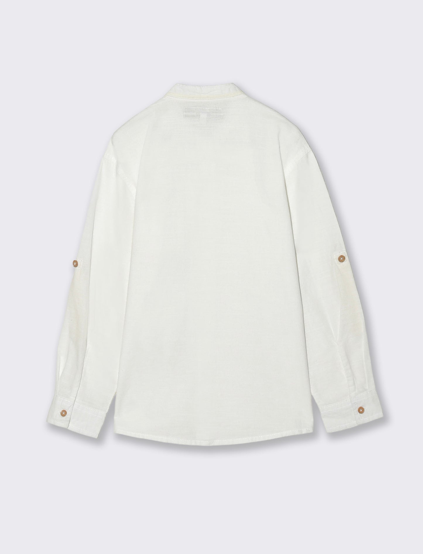 Casual Chic Flamed Cotton Shirt - White