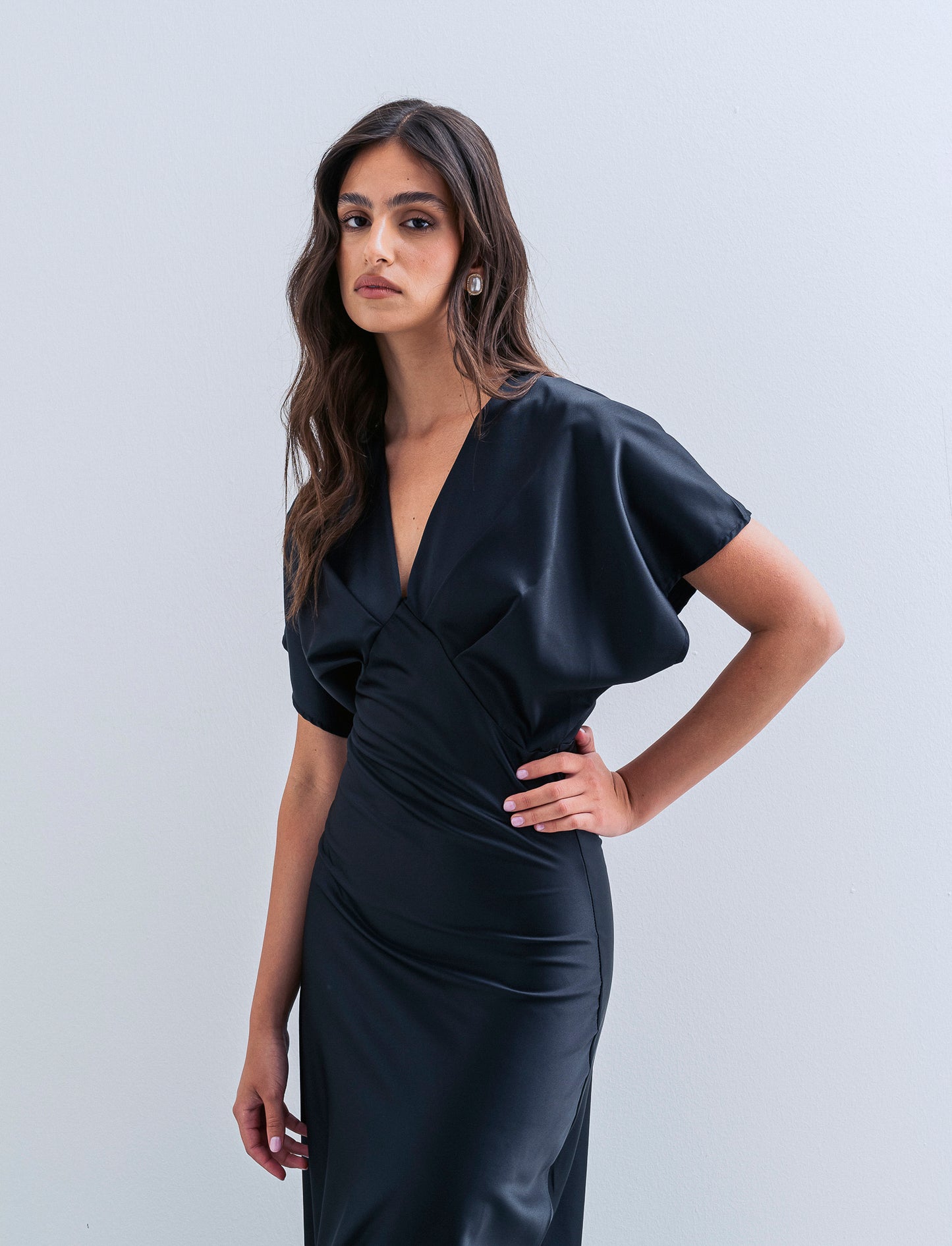 Vestito in raso - Nero