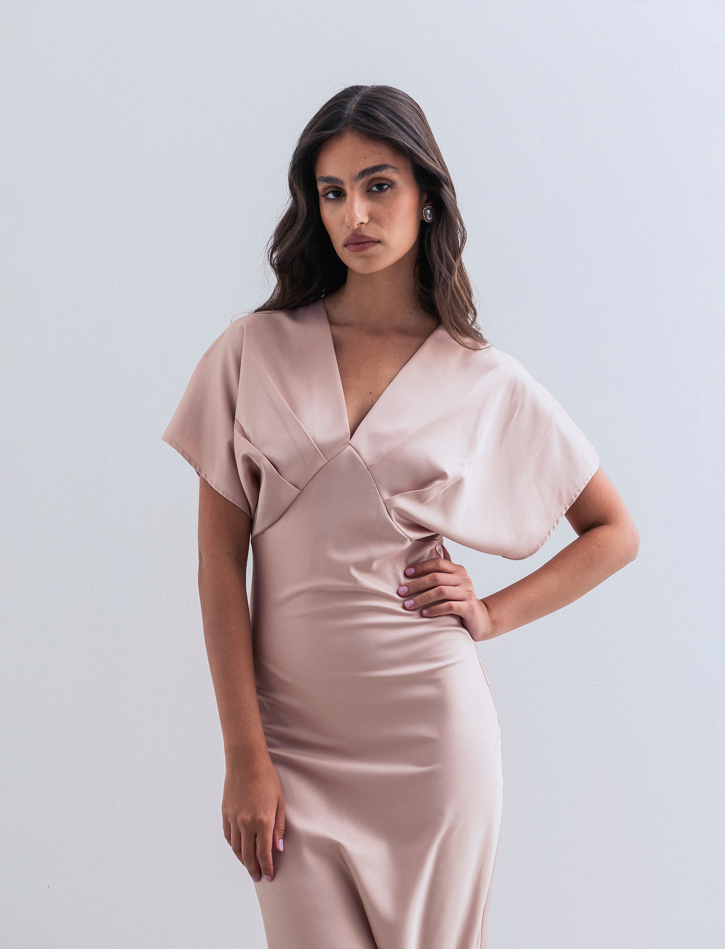 Vestito in raso - Beige champagne