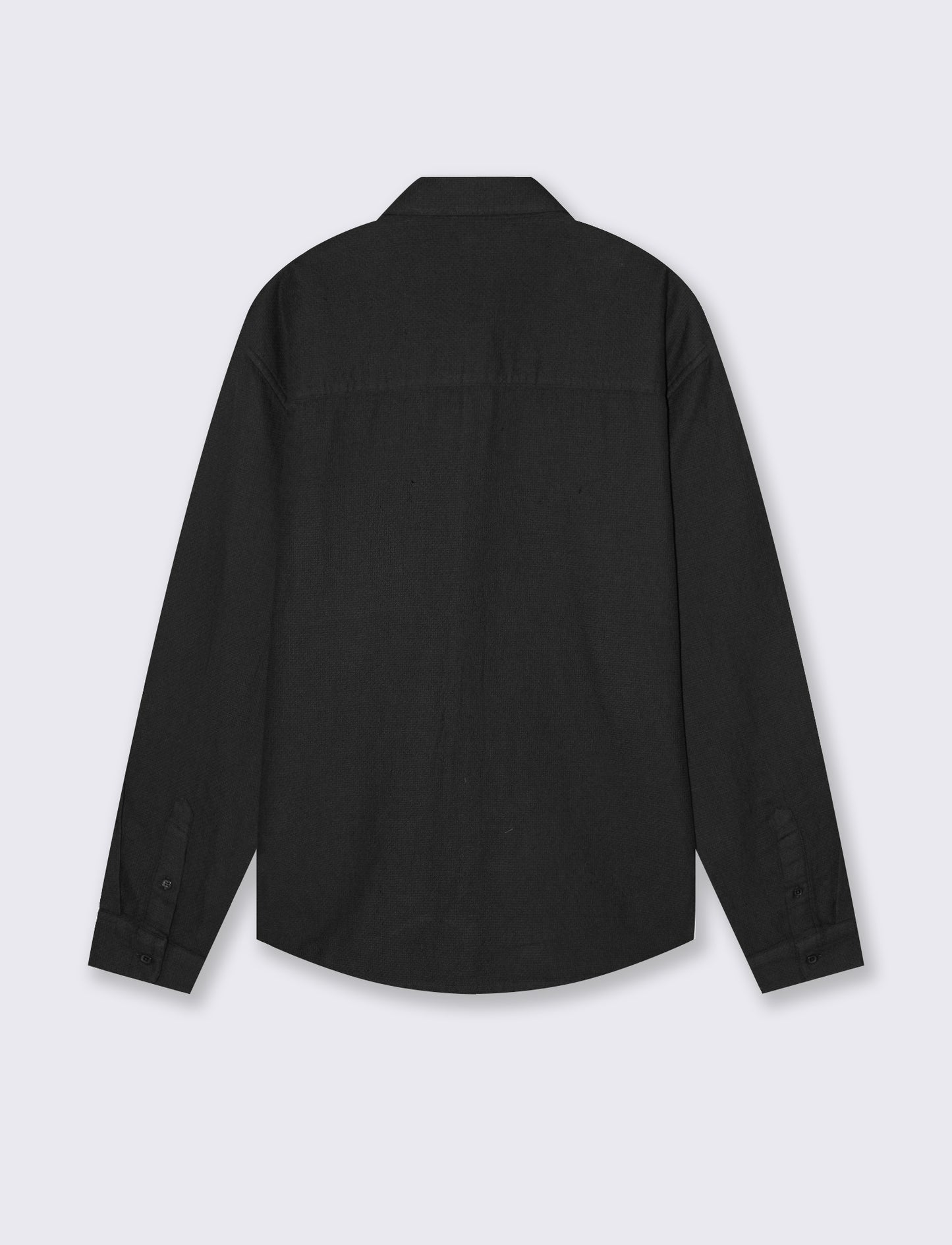 Camicia cropped in cotone waffle - Nero