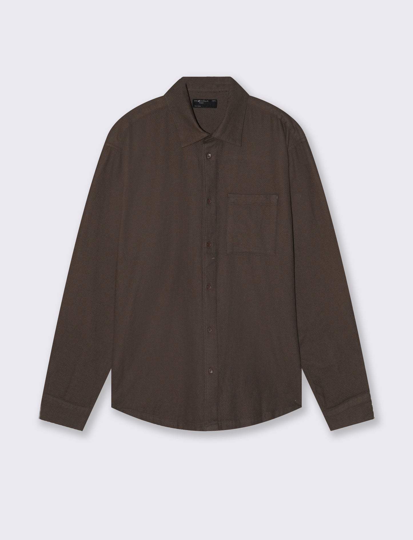 Cropped waffle cotton shirt - Grey