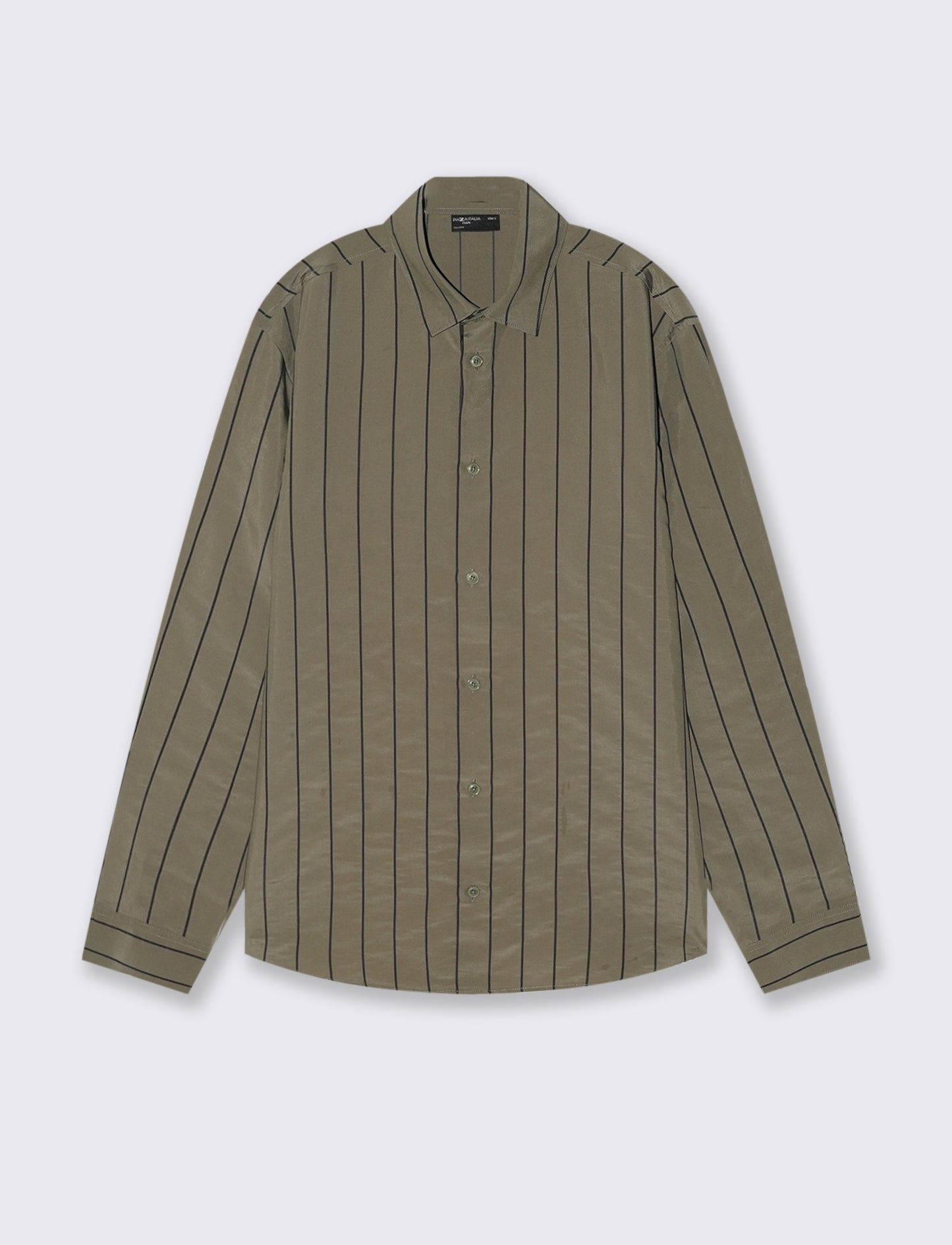 Camicia a righe in tessuto premium - Verde militare