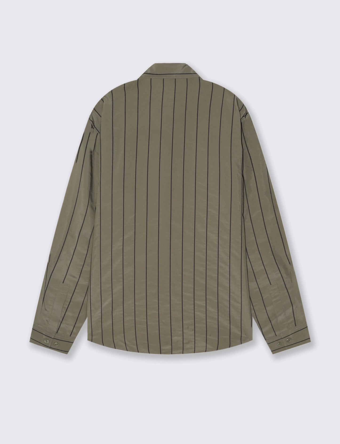 Camicia a righe in tessuto premium - Verde militare
