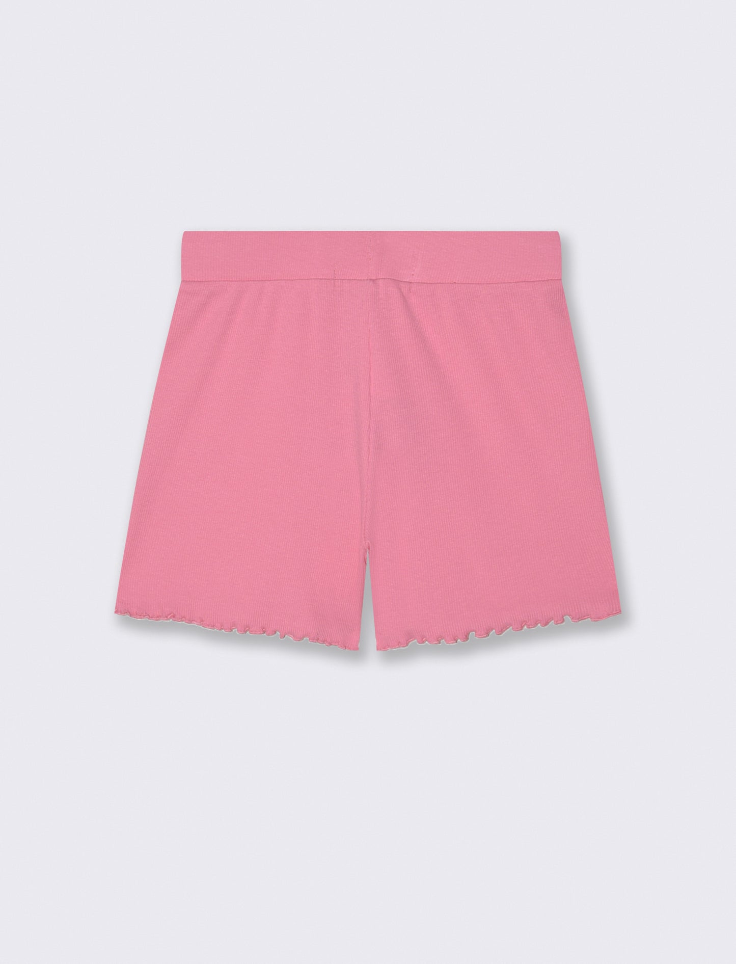 Short in costina elastica con fiocchetto - Rosa big bubble