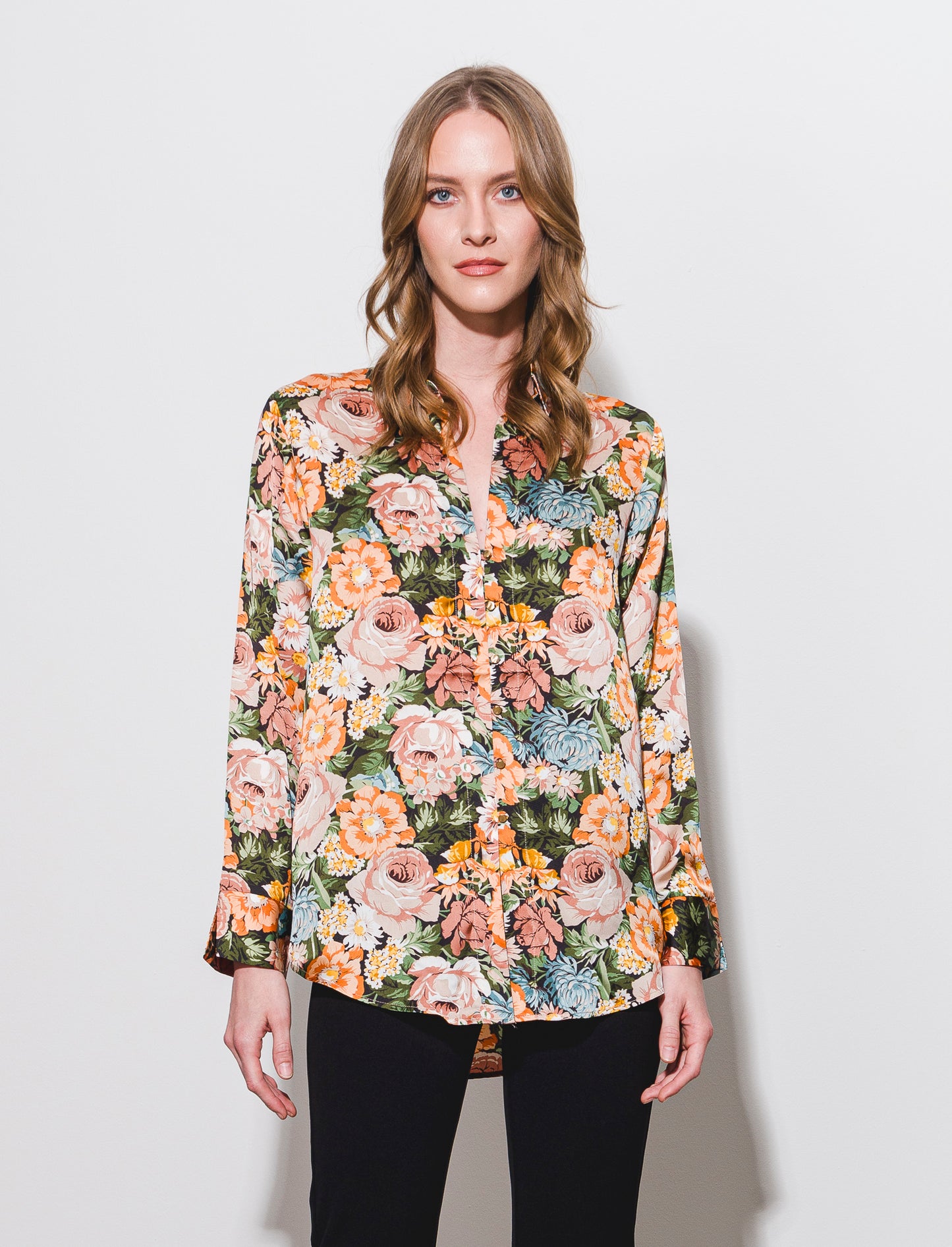 Graceful Button-Up Front Detail Shirt - 