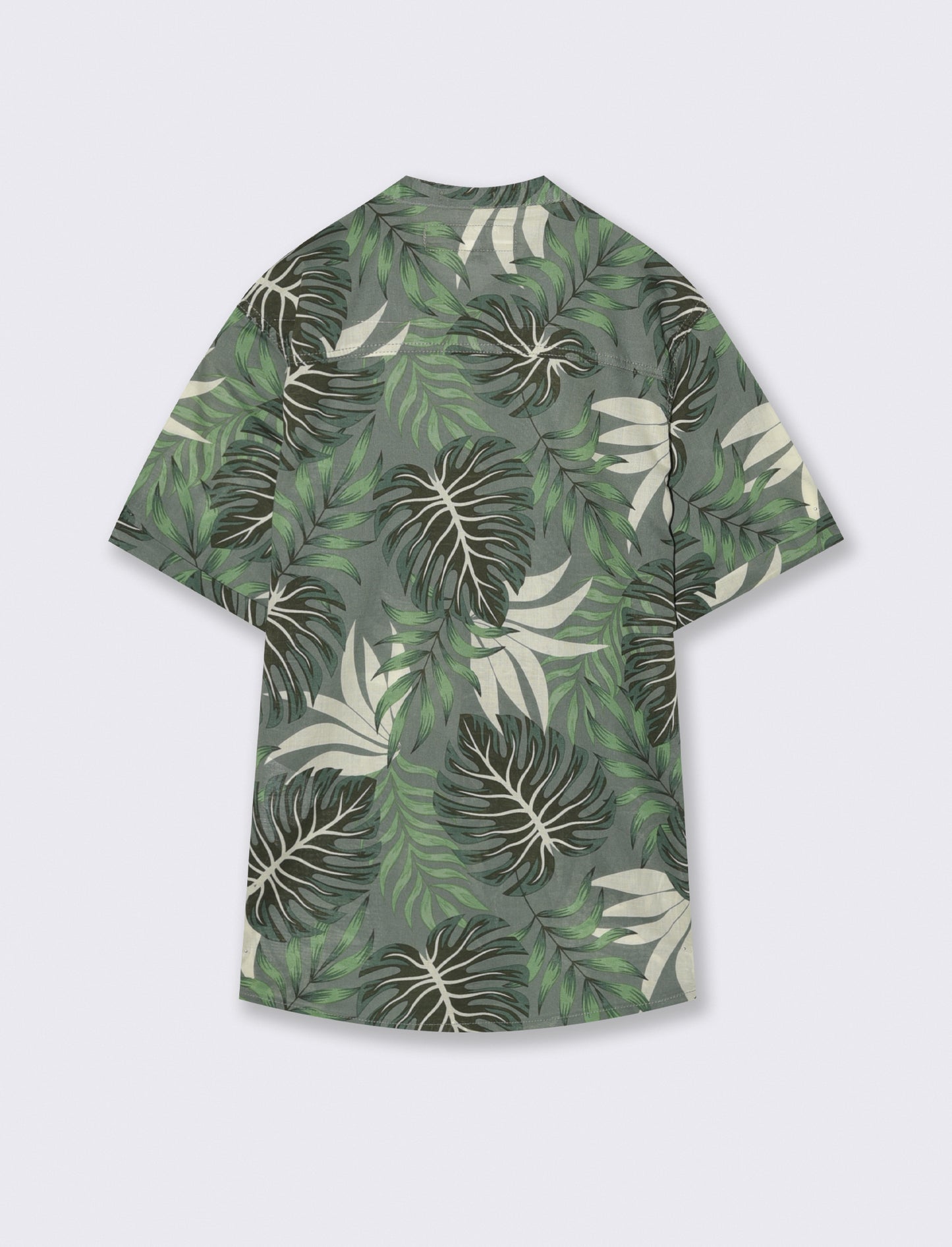 Camicia in cotone leggero fantasia estiva - Verde salvia