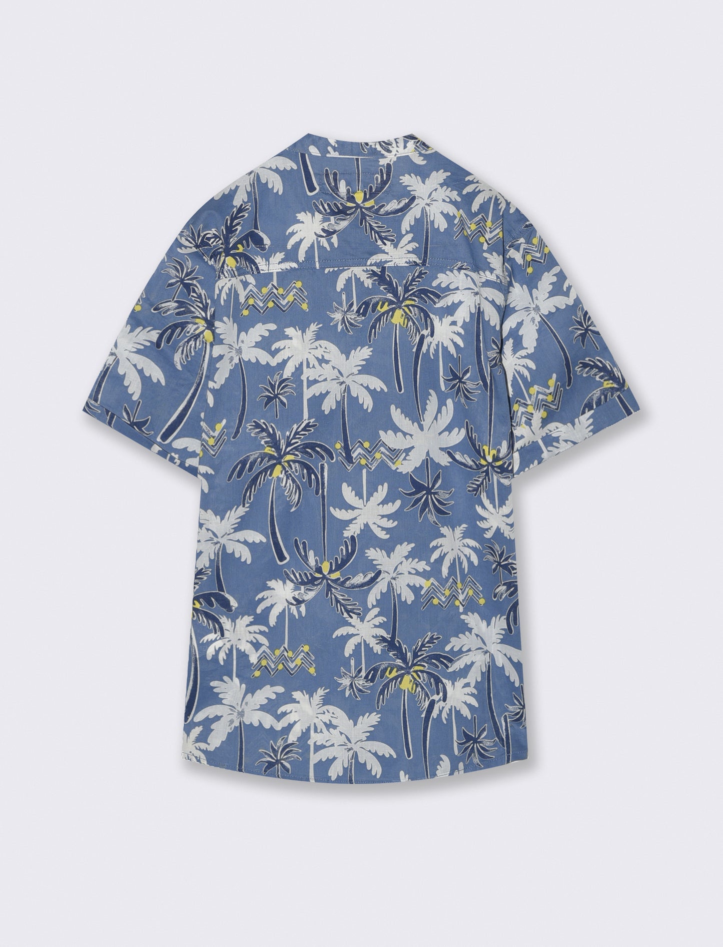 Camicia in cotone leggero fantasia estiva - Blu oceano