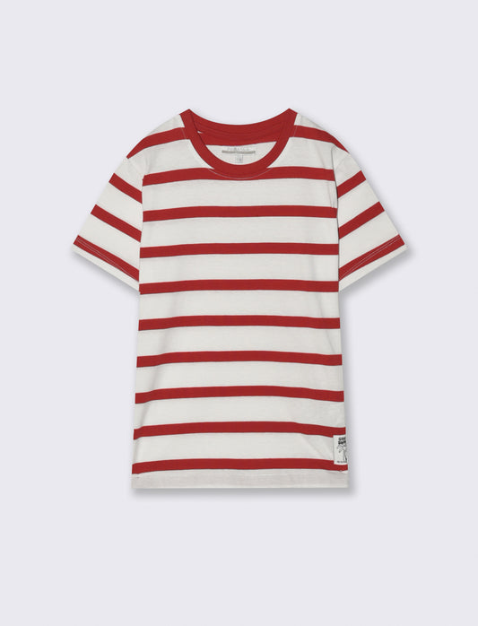 Striped Cotton Summer T-Shirt - Red