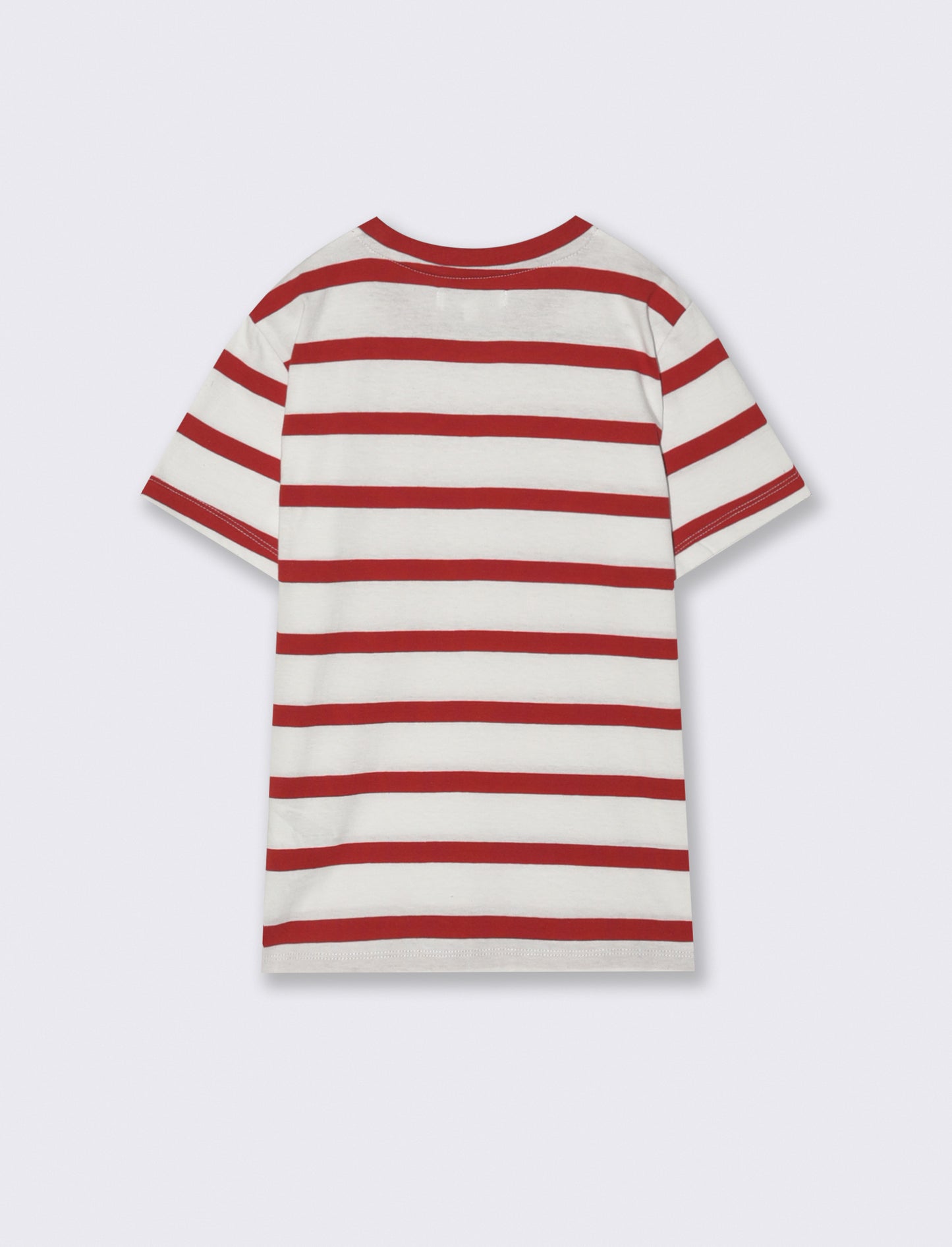 T-shirt estiva in cotone a righe - Rosso