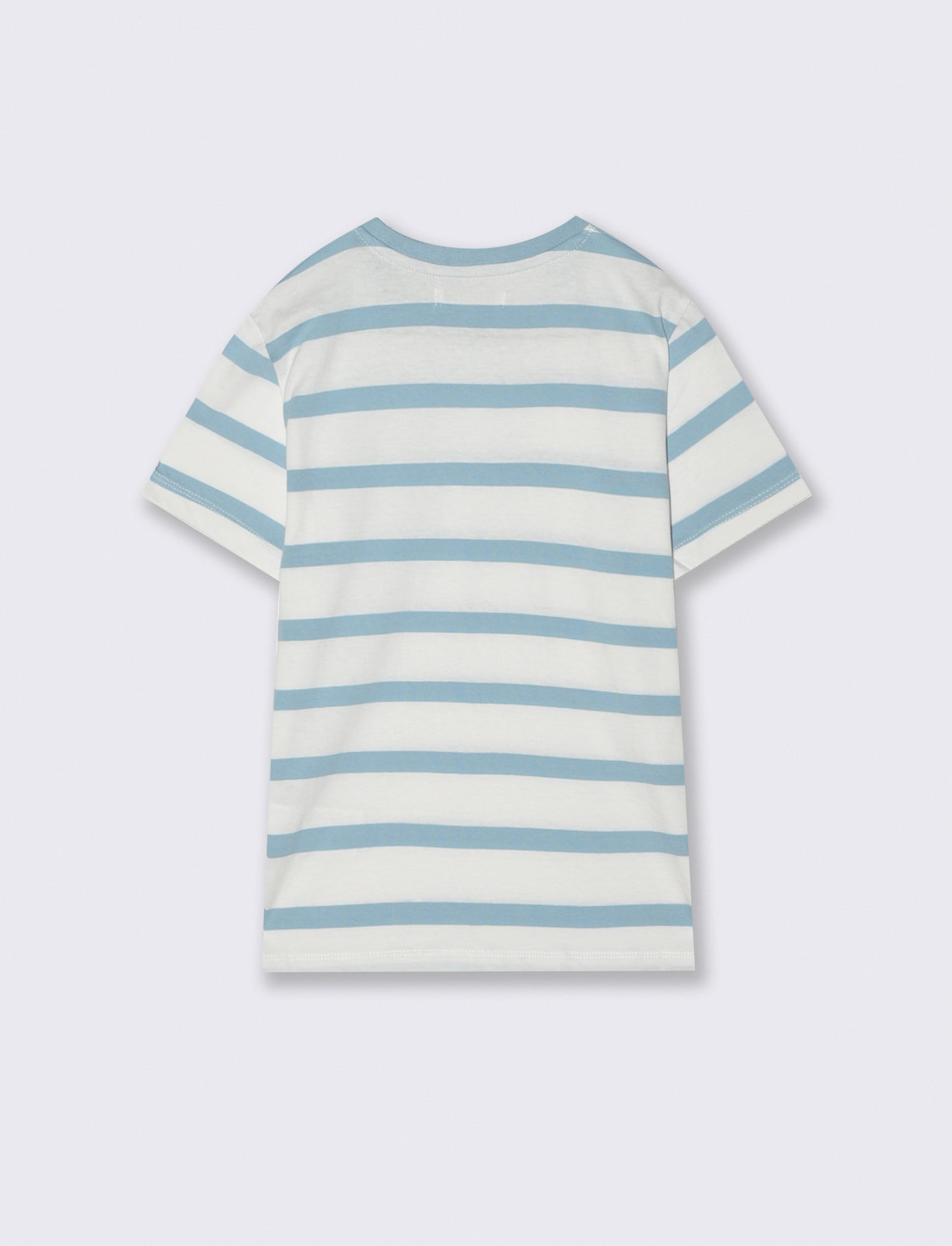 T-shirt estiva in cotone a righe - Azzurro