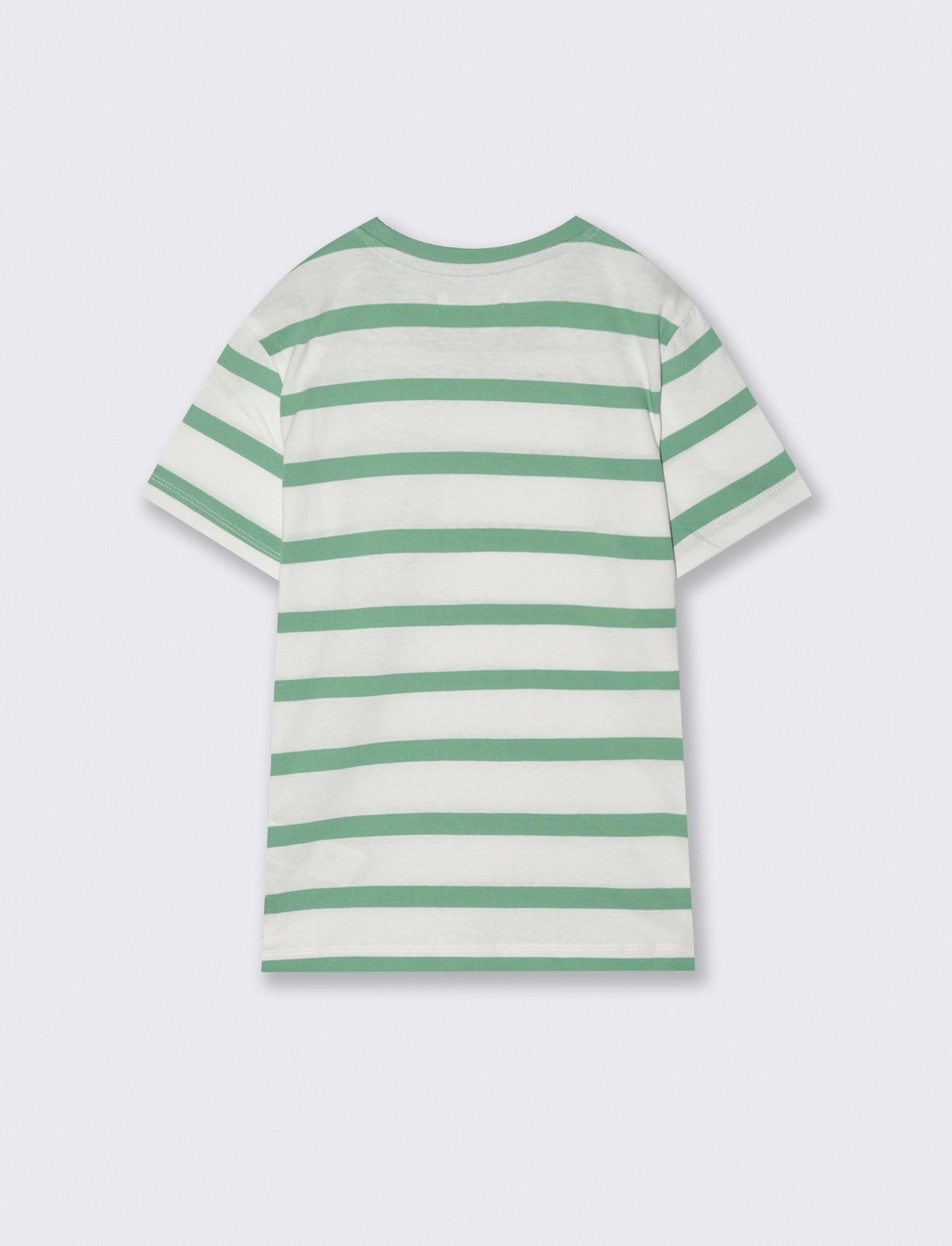 T-shirt estiva in cotone a righe - Verde