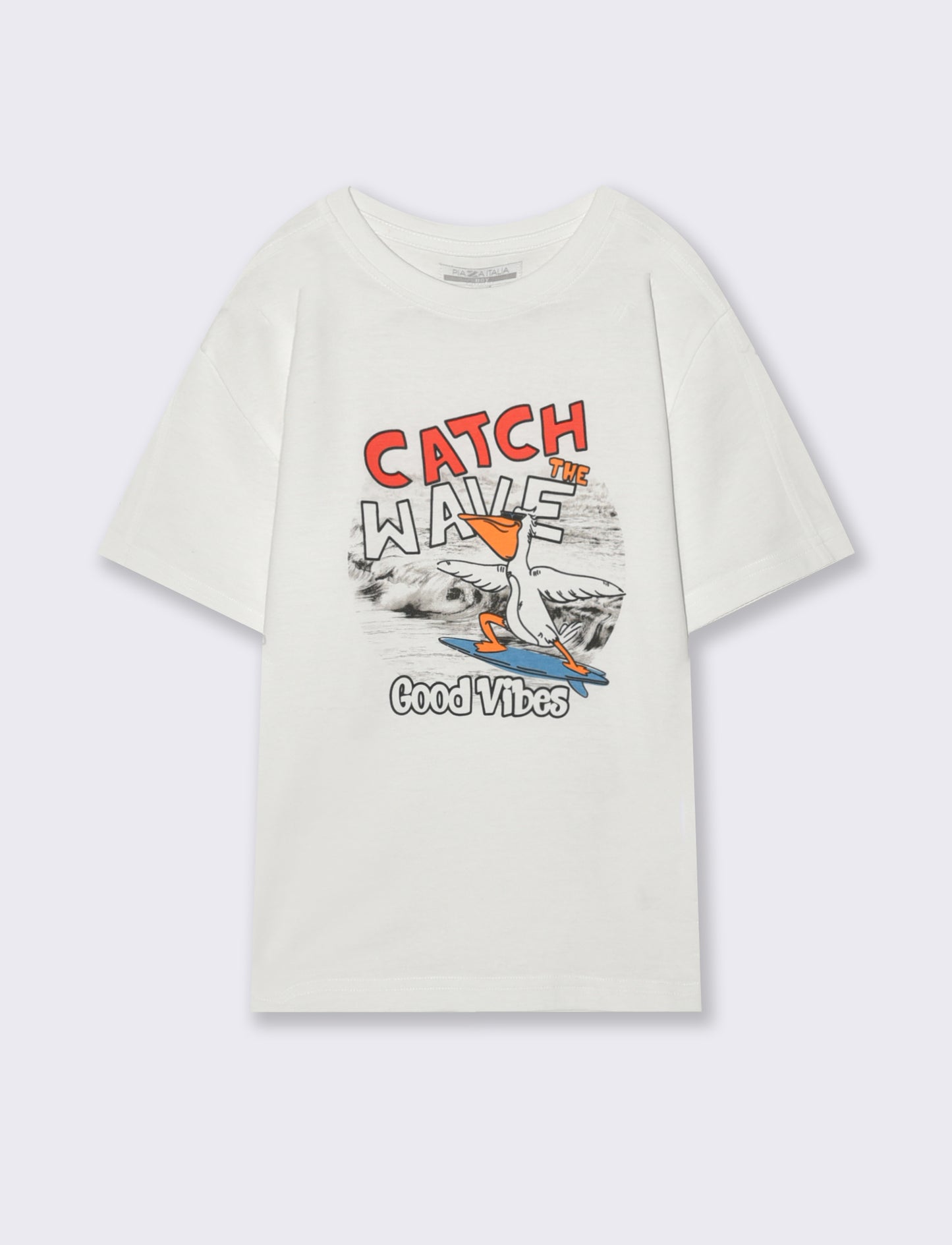 T-shirt fotografica in cotone estivo - Bianco