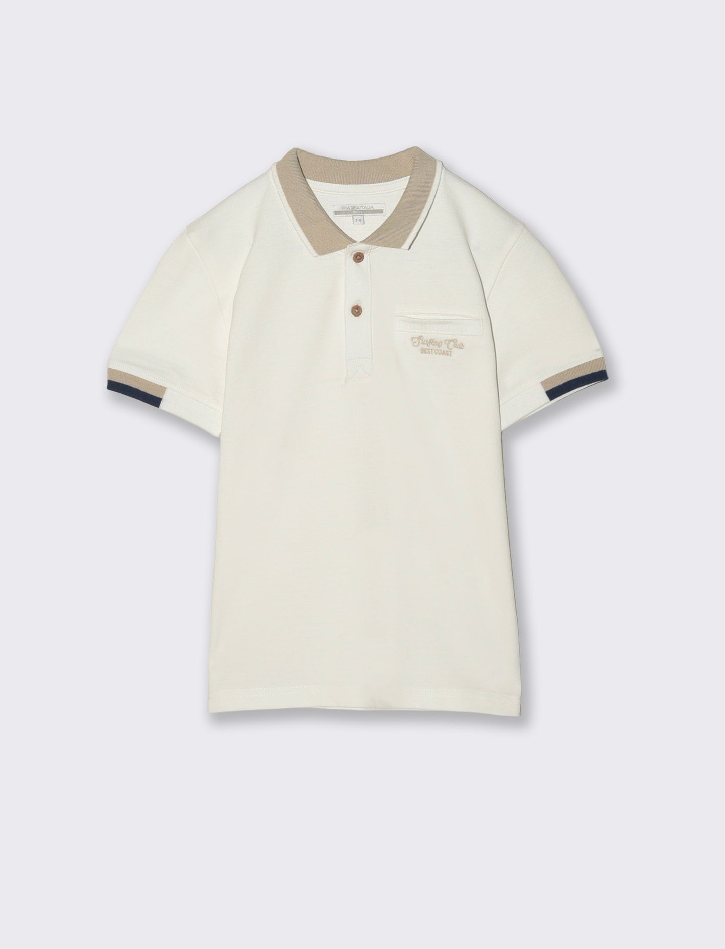Polo in piquet con taschino elegante - Bianco latte