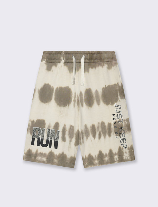 Bermuda tie-dye jersey for summer - Beige