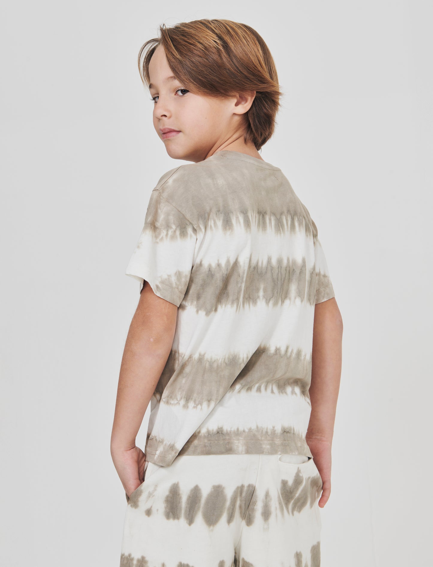 T-shirt girocollo tie-dye per l'estate - Grigio mastice