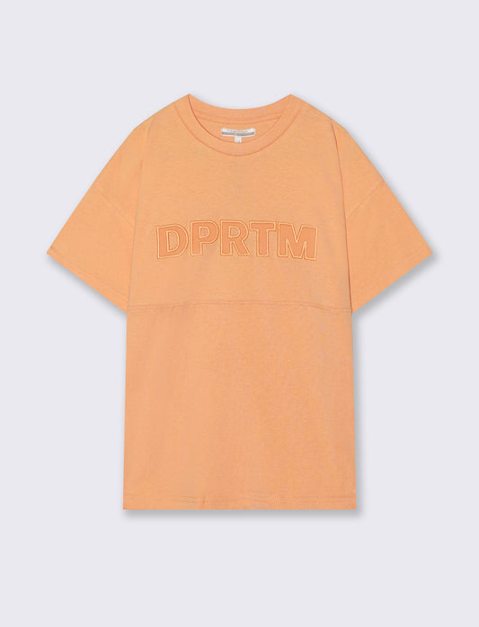 T-shirt loose in cotone estiva e trendy - Pesca