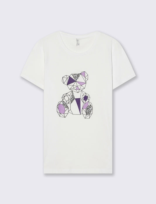 T-Shirt in Cotone con Stampa Frontale - var 1