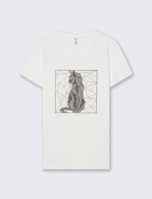 T-Shirt in Cotone con Stampa Frontale - var 3