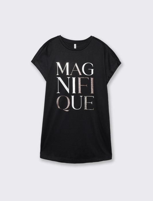 T-Shirt Manica A T con Stampa e Scollo Rotondo - var 1