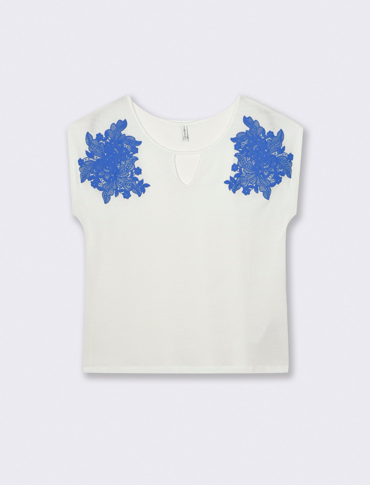 T-Shirt Manica Corta con Apertura al Collo - Bianco latte