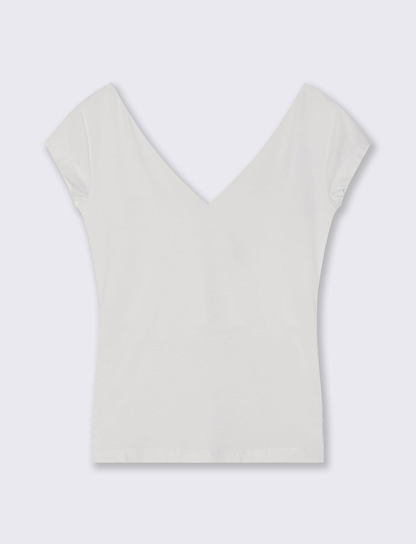 V-Neck Cotton T-Shirt - White