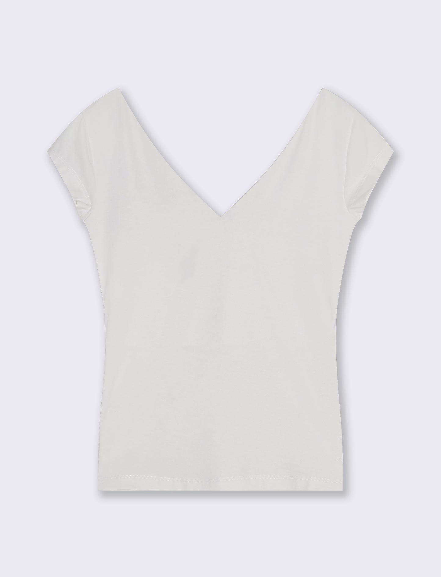 V-Neck Cotton T-Shirt - White