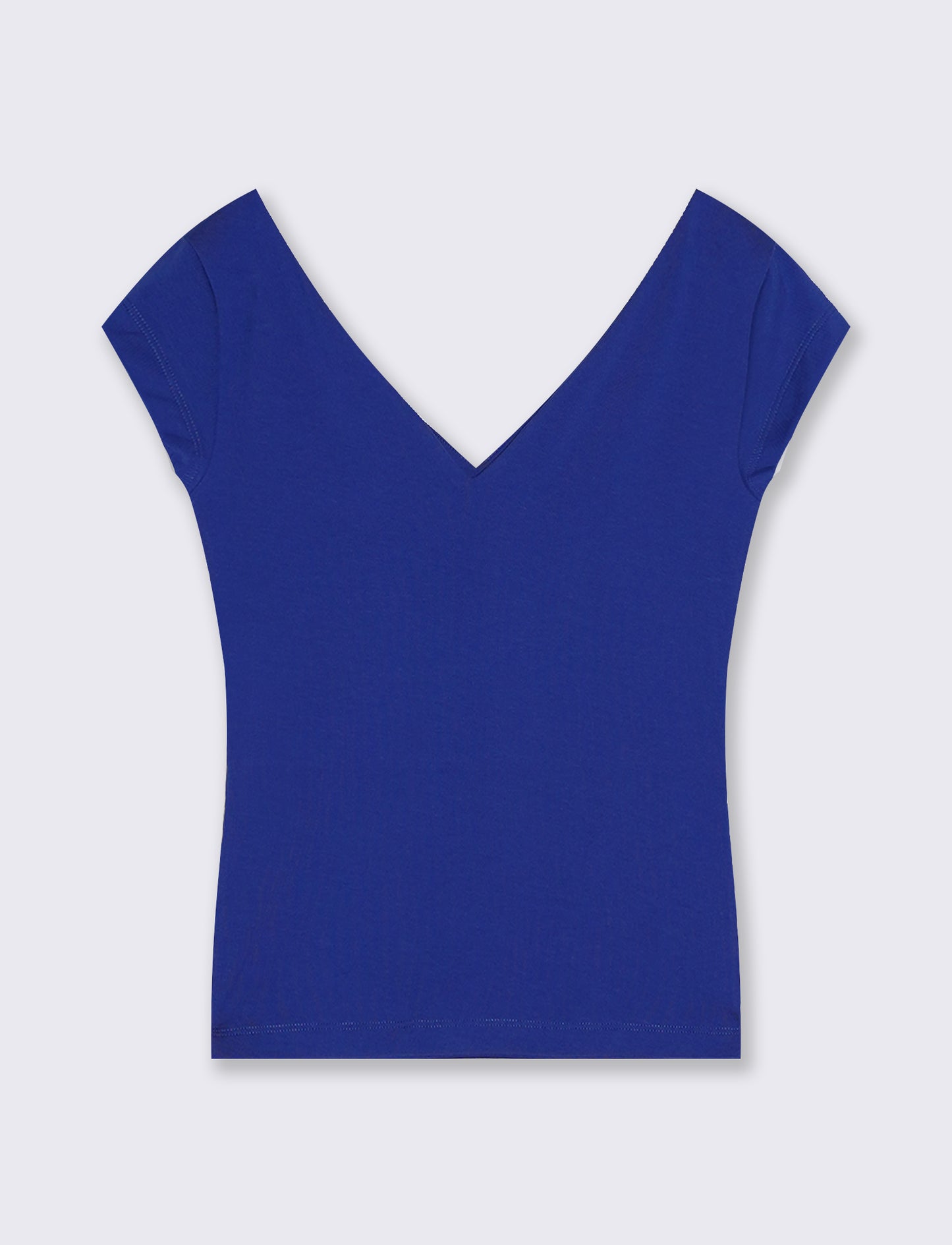 V-Neck Cotton T-Shirt - Blue