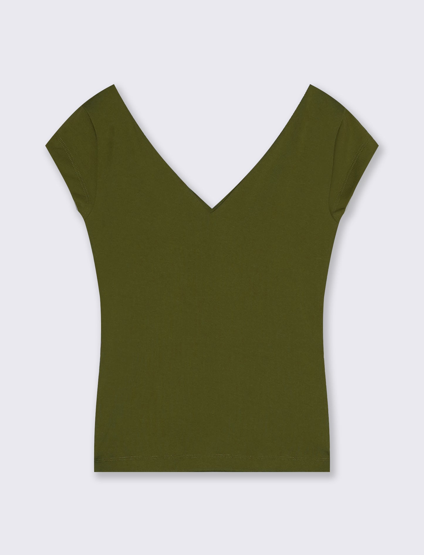 V-Neck Cotton T-Shirt - Green