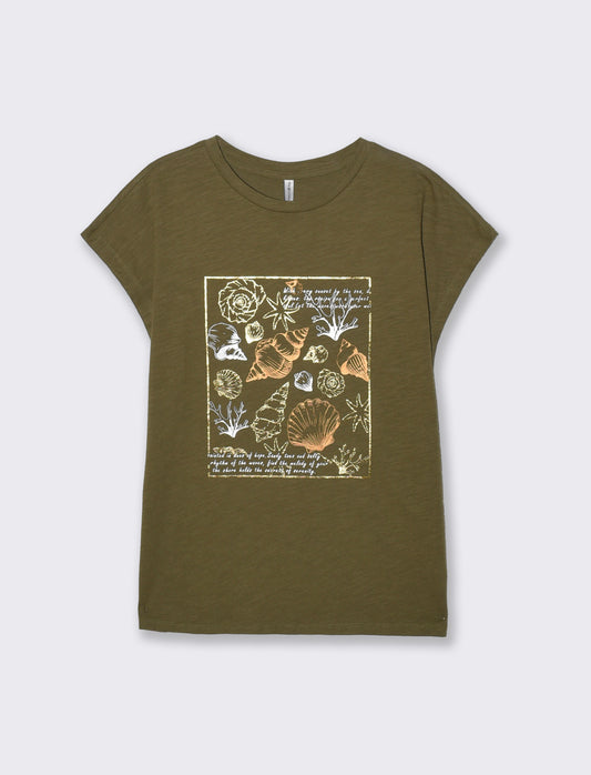 T-shirt manica corta con stampa - Kaky 1