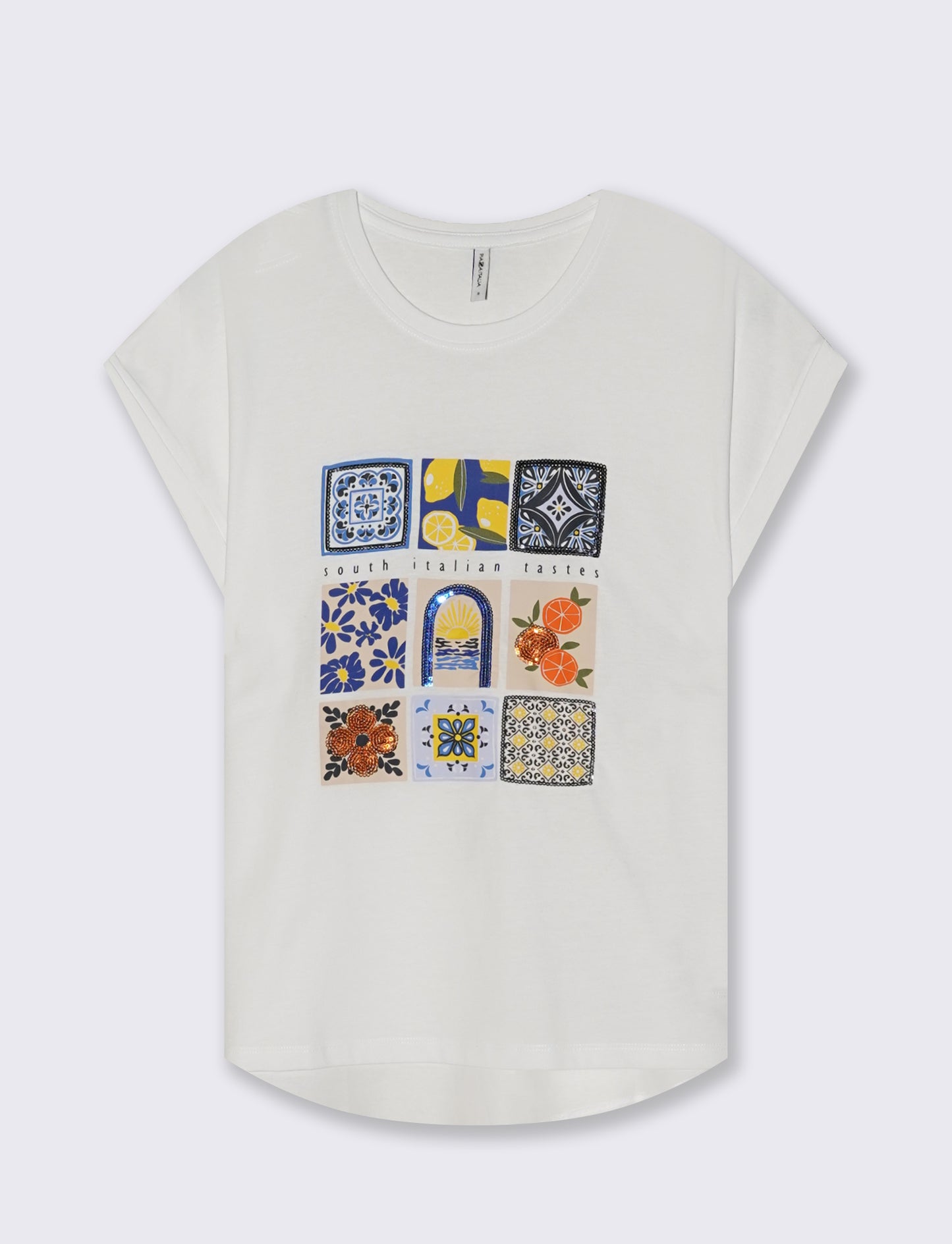 T-shirt in cotone con stampa frontale - var 1