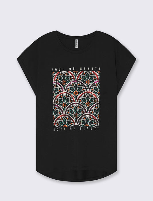 T-shirt in cotone con stampa frontale - var 2