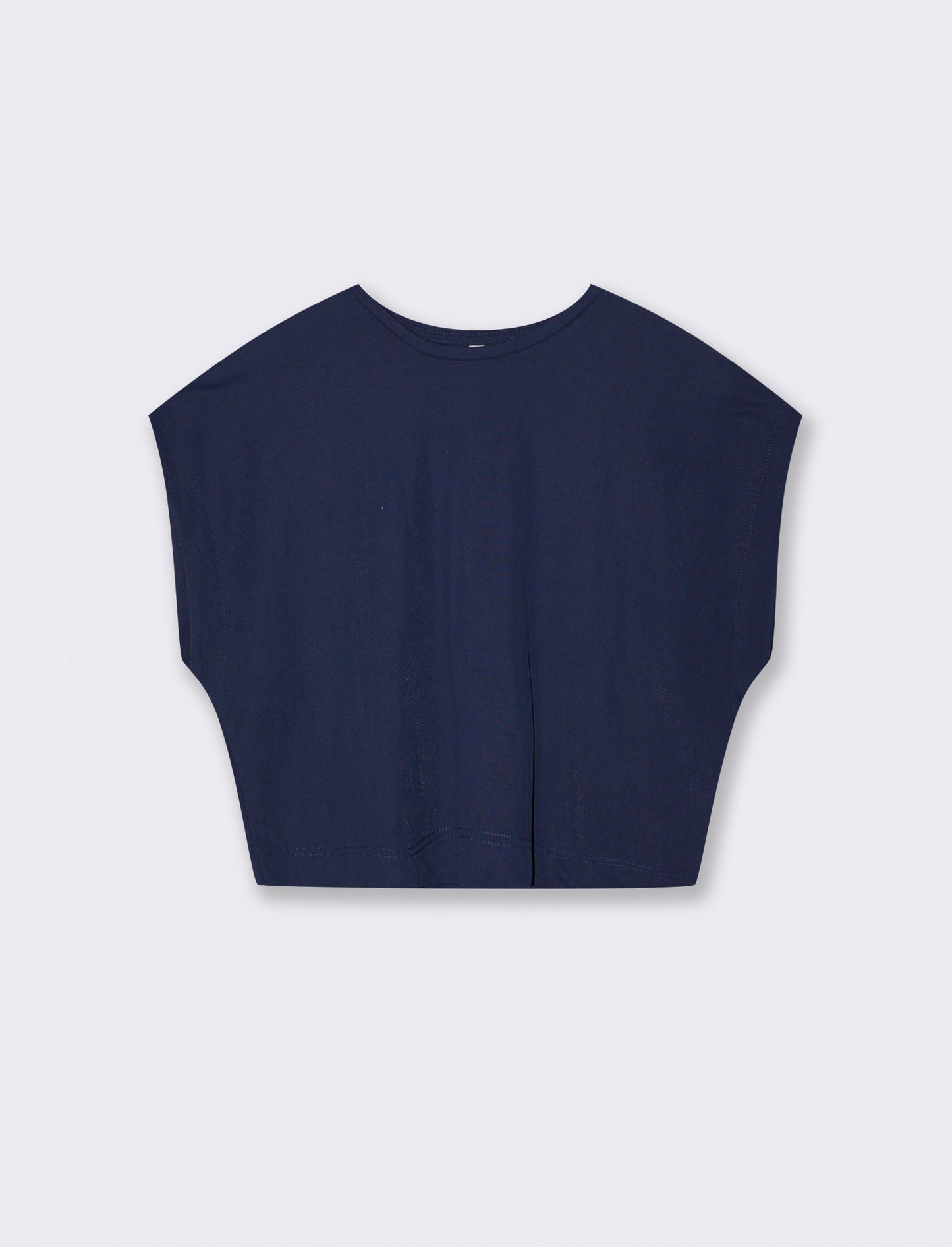 T-Shirt Basica Manica Corta Crop - Blu