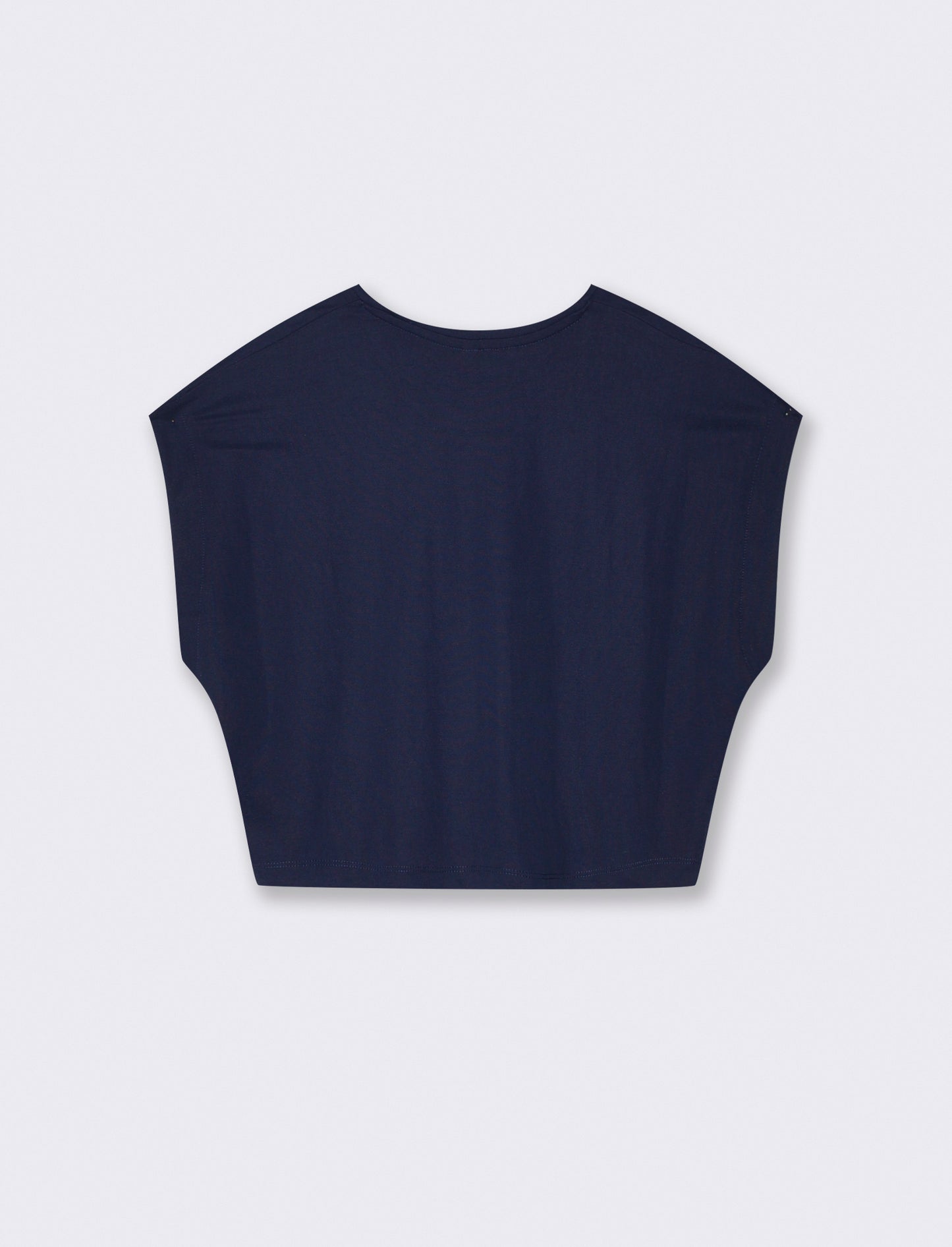 T-Shirt Basica Manica Corta Crop - Blu