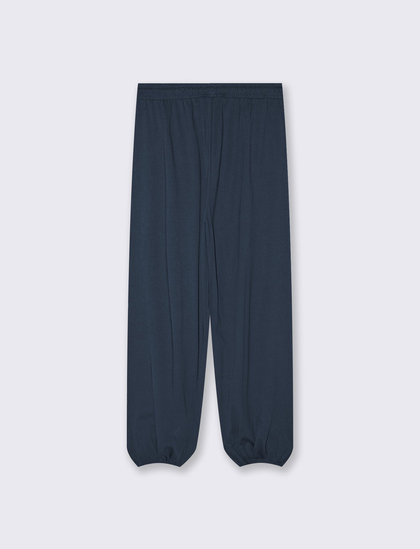 Pantalone in cotone con elastico in vita - Blu