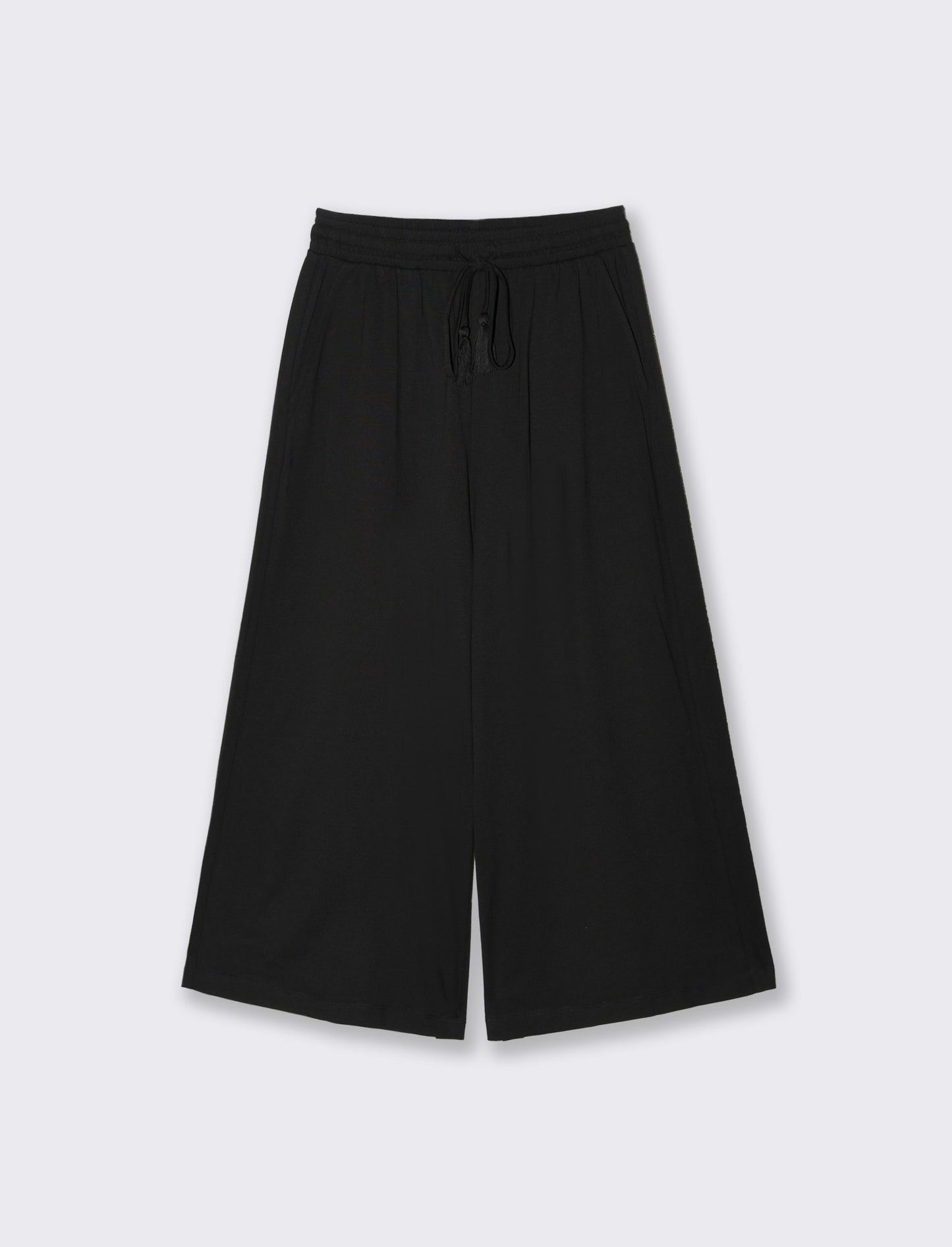Pantalone Coulotte con Elastico e Coulisse - Nero