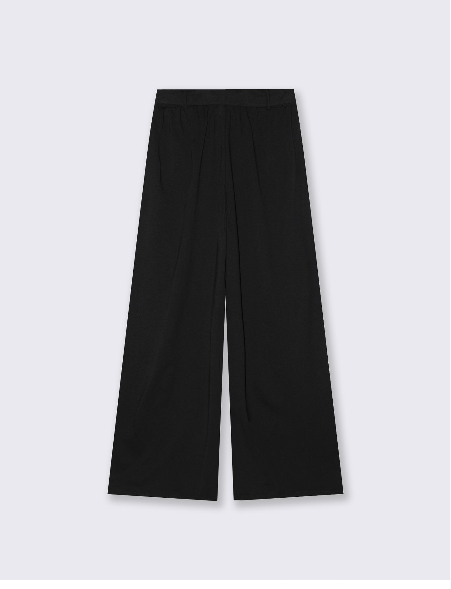 Introducing our stylish women's trousers, designed with a chic tie belt that adds a touch of eleganc - Black