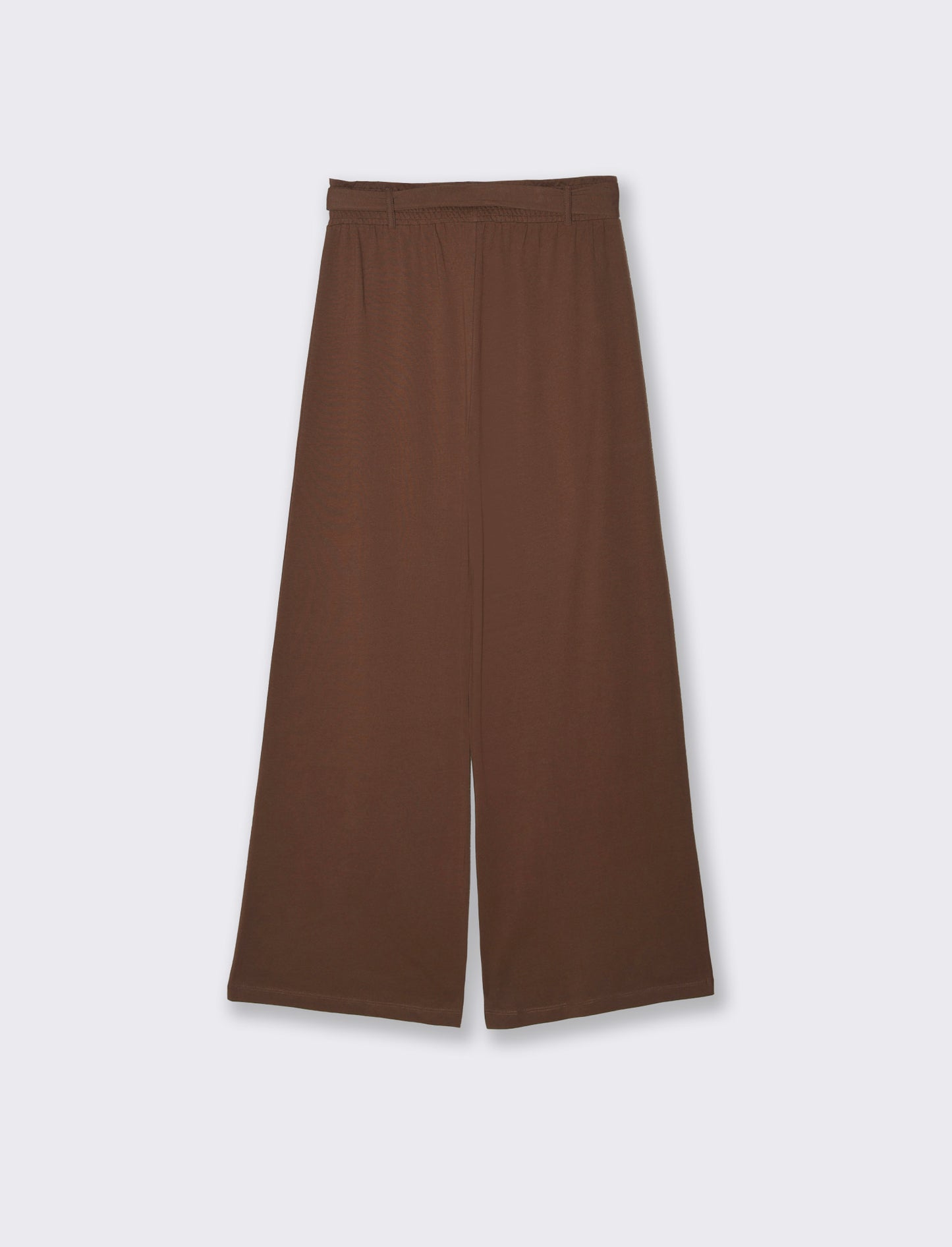 Pantalone con fusciacca e punto smock - Marrone cioccolato