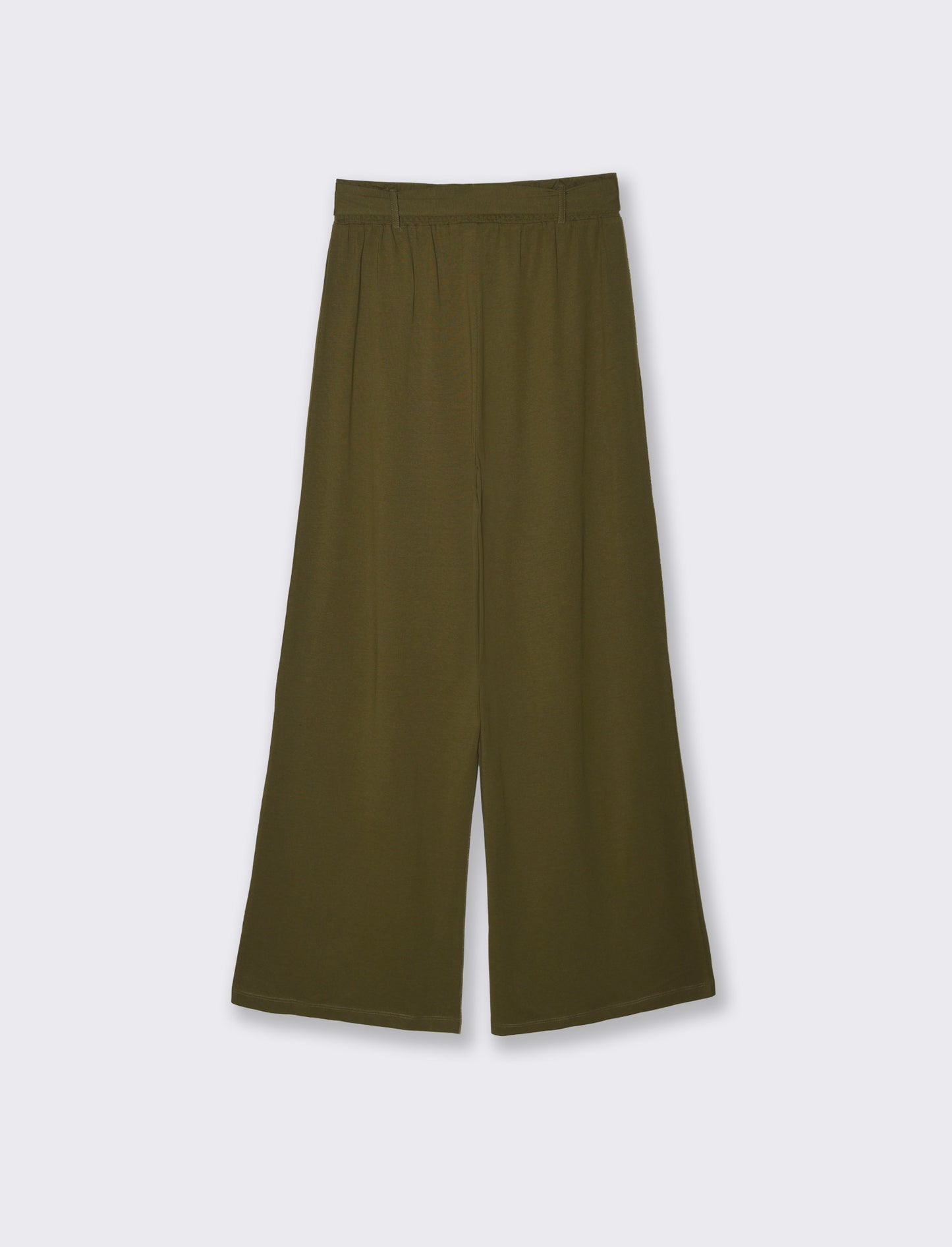 Introducing our stylish women's trousers, designed with a chic tie belt that adds a touch of eleganc - Green