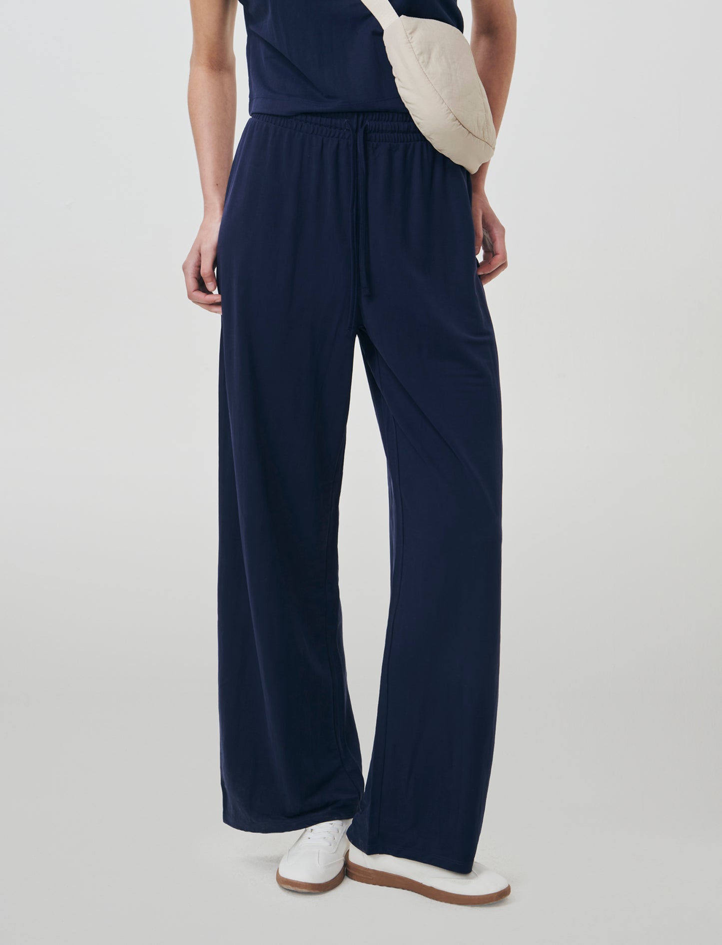 Pantalone Cavallo Basso con Elastico - Blu
