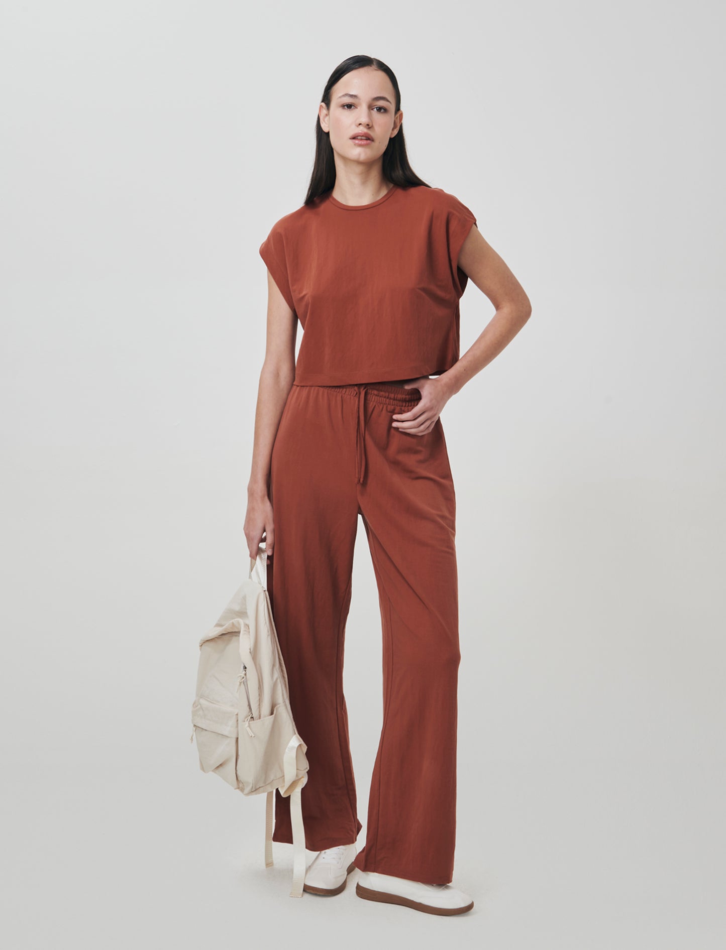 Pantalone Cavallo Basso con Elastico - Cognac