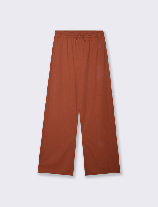 Pantalone Cavallo Basso con Elastico - Cognac