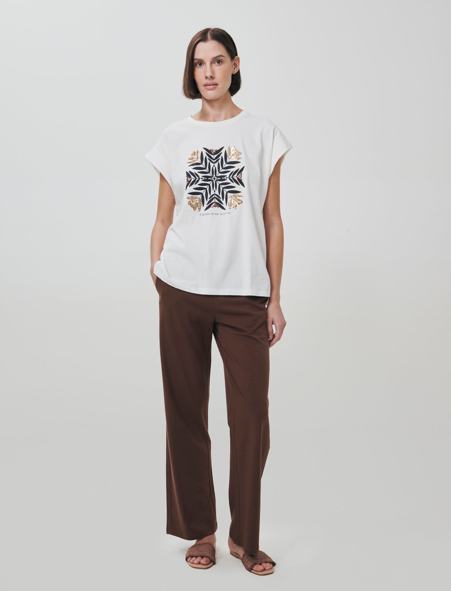 T-Shirt Manica Corta con Stampa Frontale - var 1