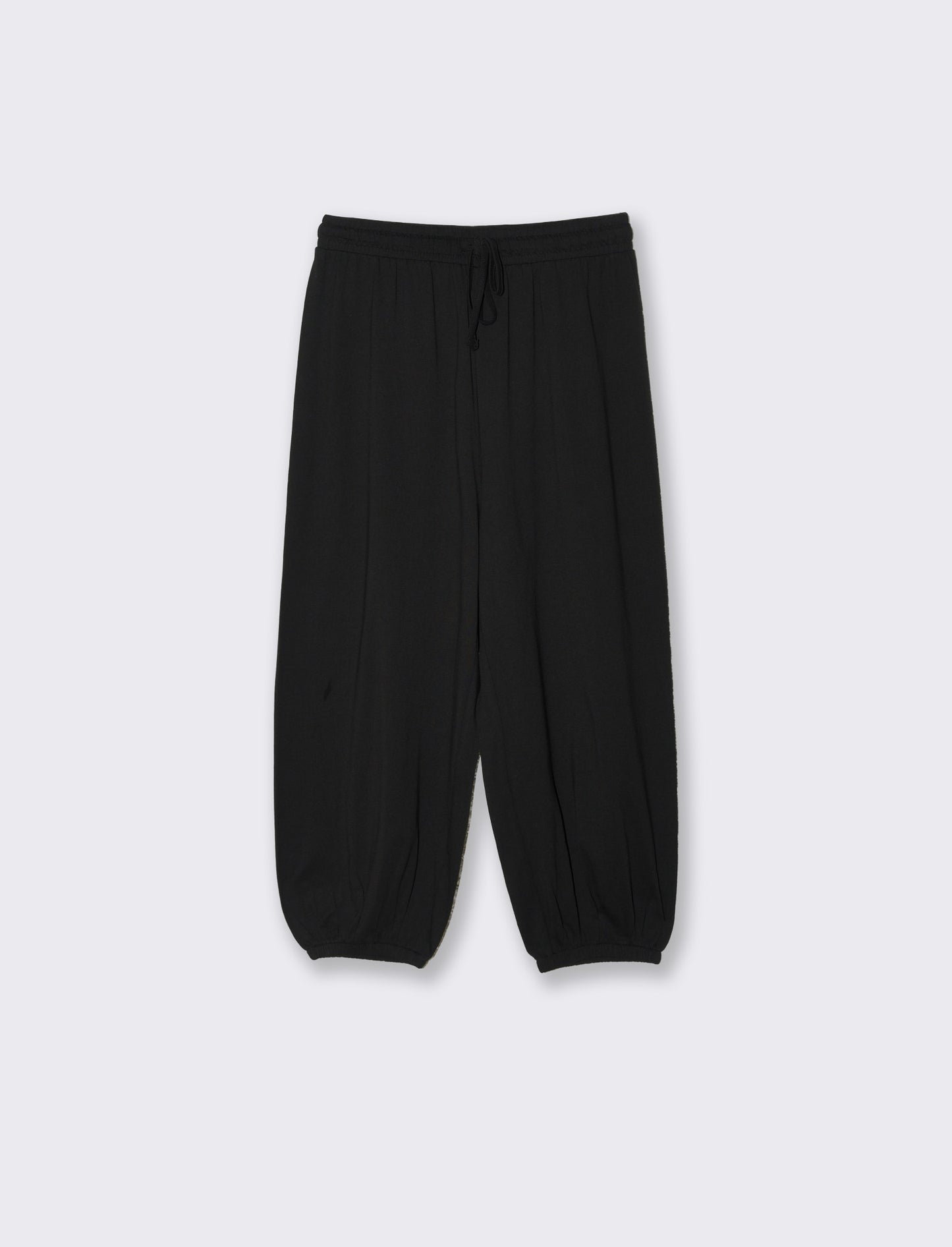 Pinocchietto in cotone con elastico vita - Nero